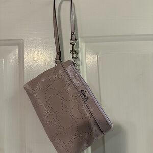 Coach Light Lavendar Wristlet Clutch
